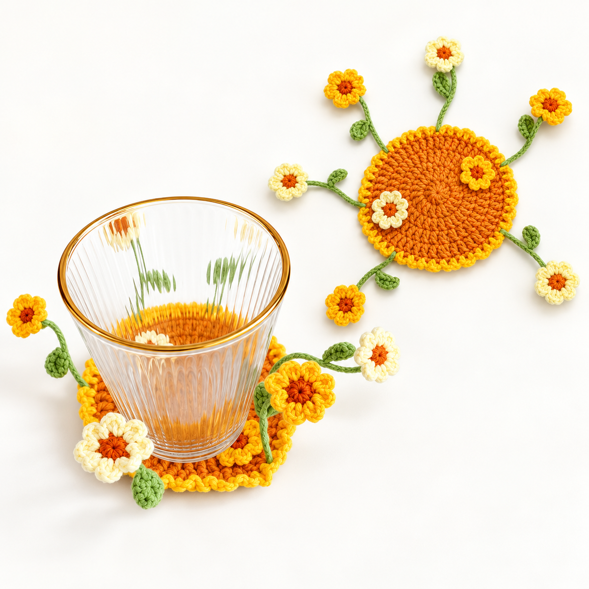 🌸 Blooming Crochet Coaster