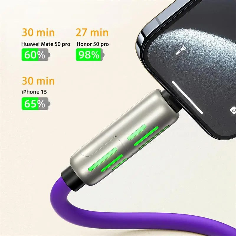 240W 4-in-1 Data Cable with Colorful Work Lights - elehancea