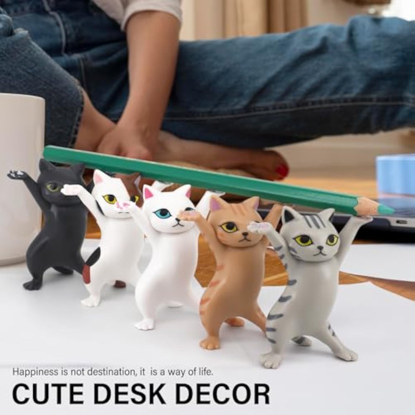 Dancing Cats Pen Holder Weightlifting - elehancea