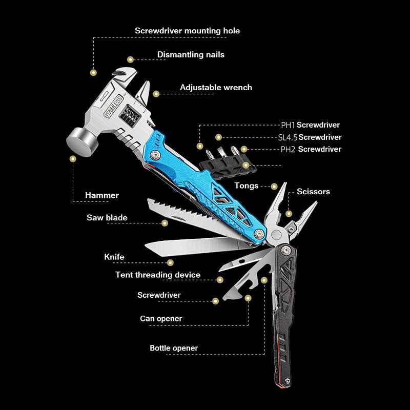 16-in-1 Multi-Function Hammer Pliers