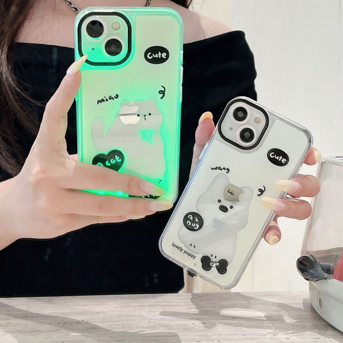 Luminous Ink Splash Cat Phone Case