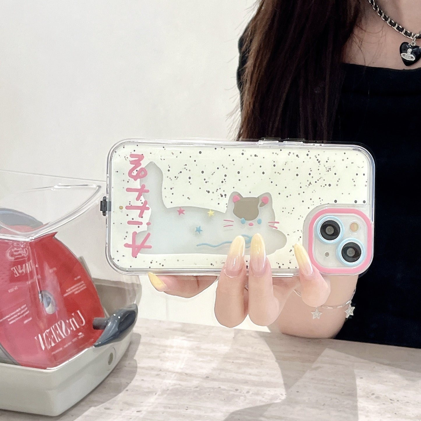 Luminous Ink Splash Cat Phone Case