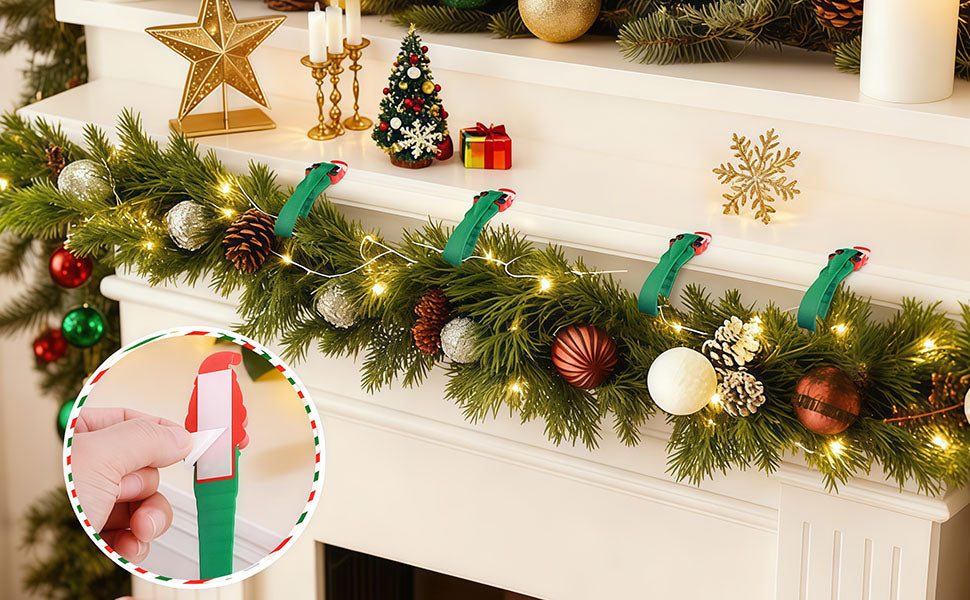 🎄Rugged, Durable, Versatile✨6 PCS Christmas Silicone Garland Hangers