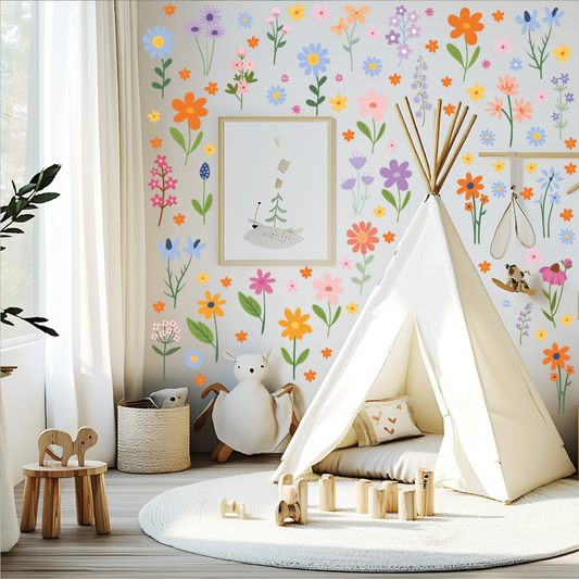 💖Last Day 49% OFF -Removable Colorful Wildflower Wall Decal