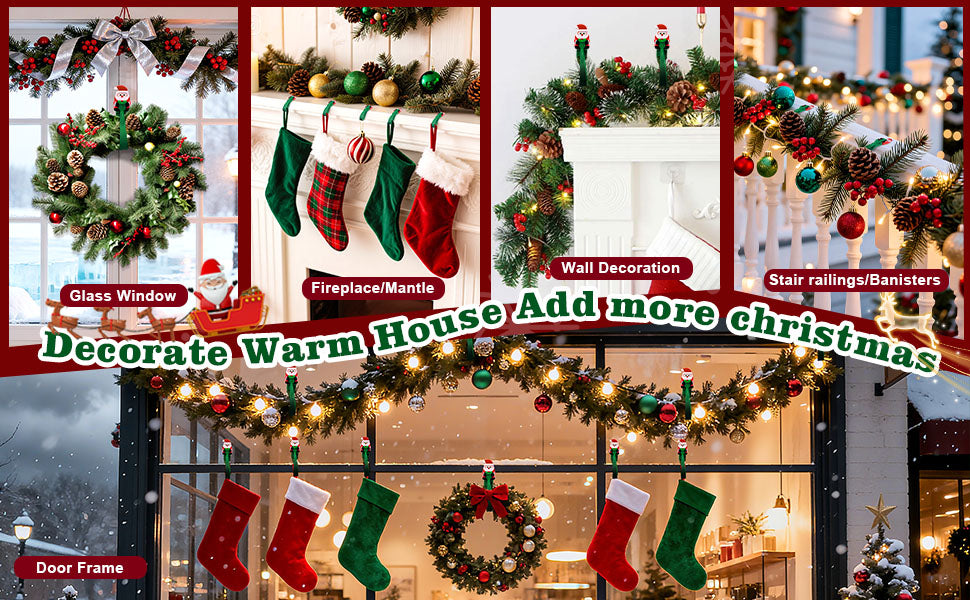 🎄Rugged, Durable, Versatile✨6 PCS Christmas Silicone Garland Hangers