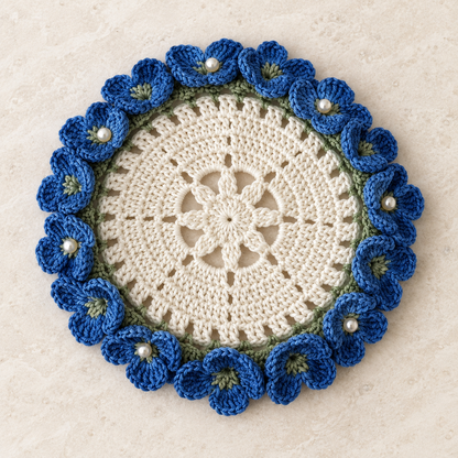 Handmade Hydrangea Crochet Coaster
