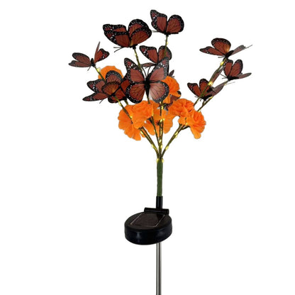 🦋 Solar Marigold Butterfly Garden Stake Light — Warm Outdoor Floral Decor