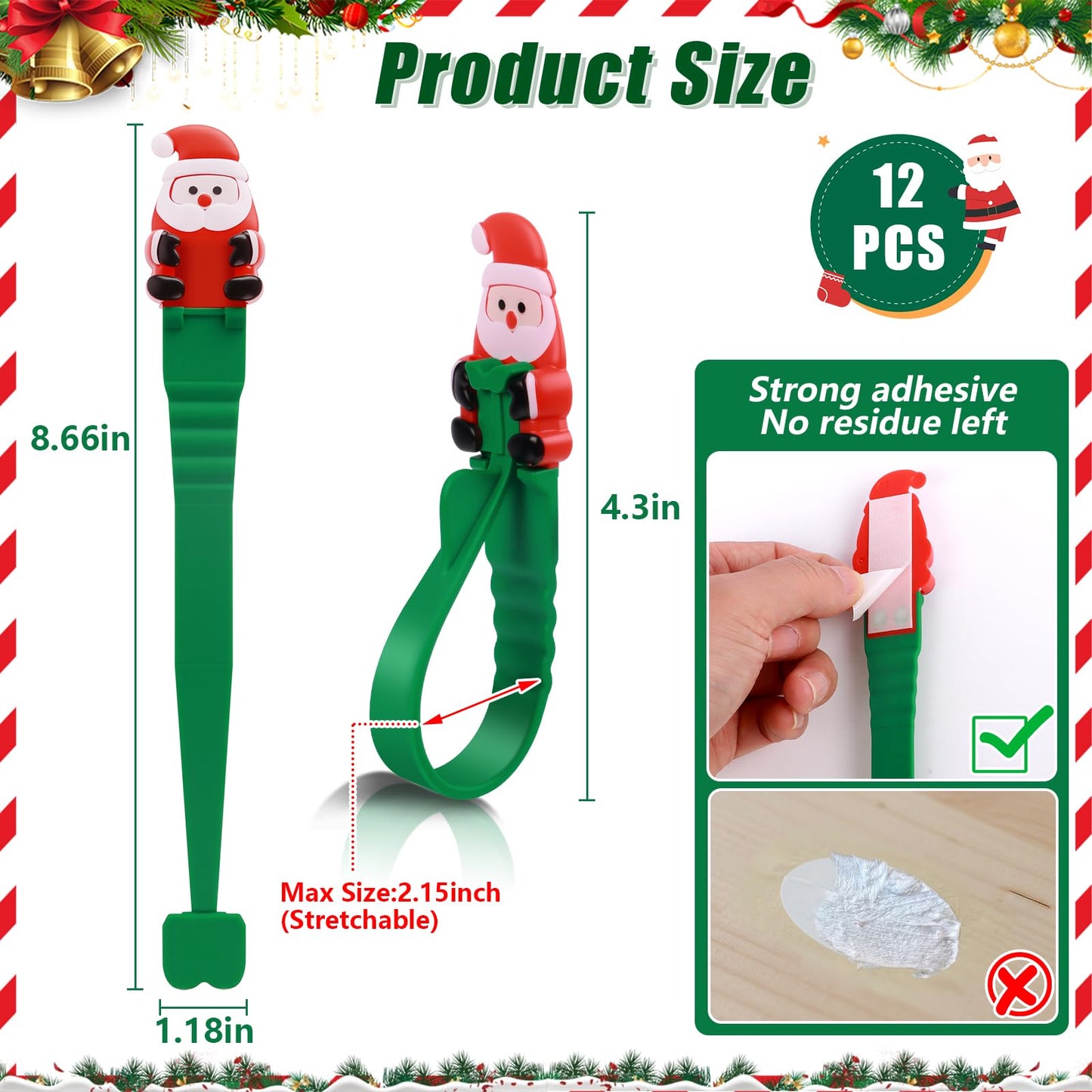 🎄Rugged, Durable, Versatile✨6 PCS Christmas Silicone Garland Hangers