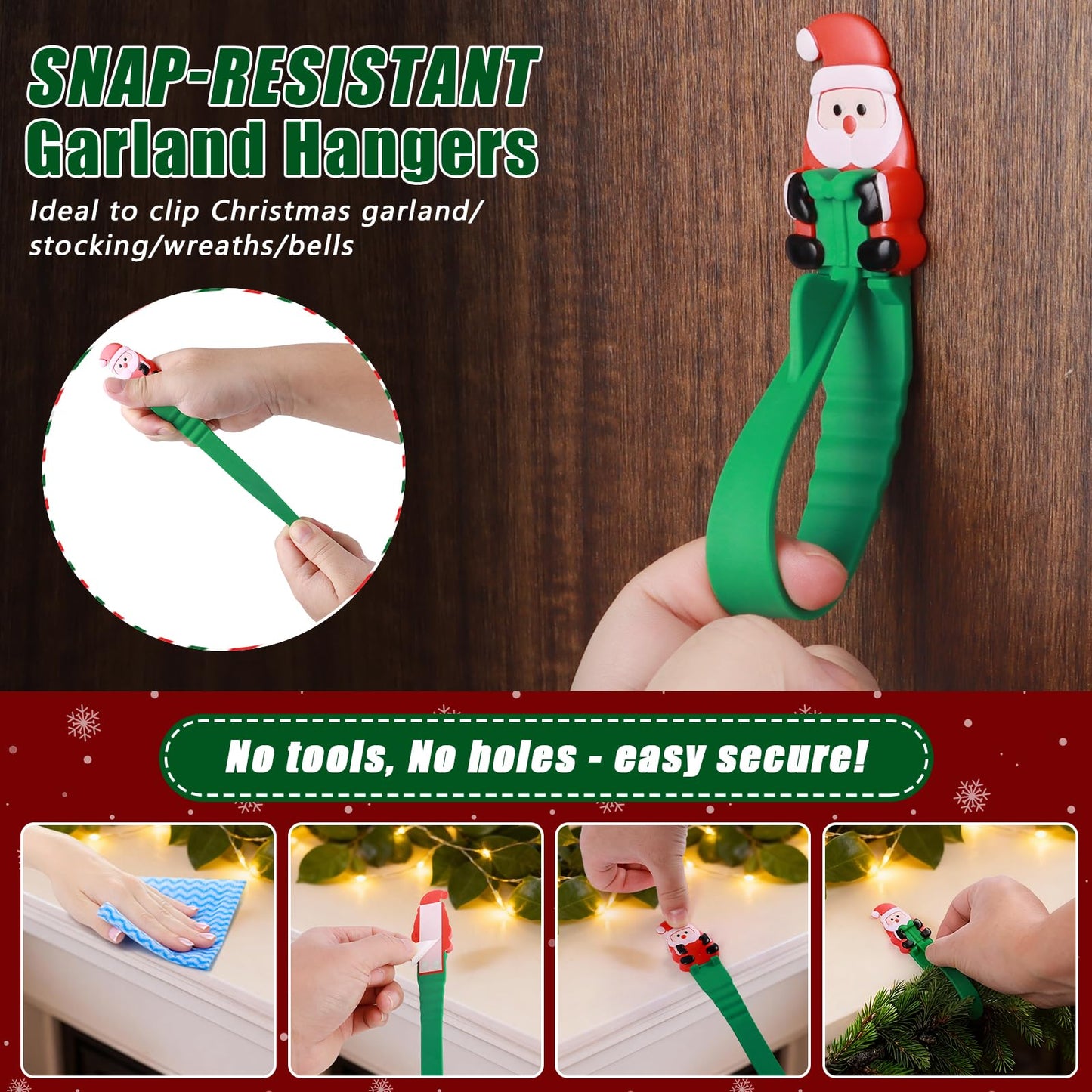 🎄Rugged, Durable, Versatile✨6 PCS Christmas Silicone Garland Hangers