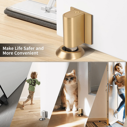 Magnetic Door Stopper: Retractable, No-Drill Holder for Hands-Free Convenience