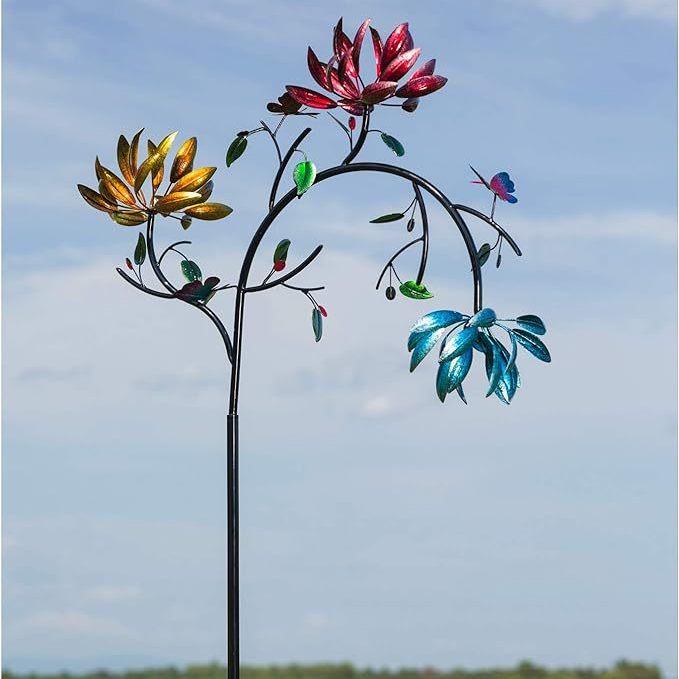 🎁Hot Sale🔥 50% OFF -Beautiful Summer Multi Colored Flowers Wind Spinner