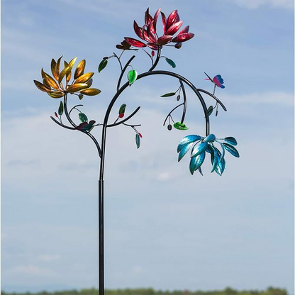 🎁Hot Sale🔥 50% OFF -Beautiful Summer Multi Colored Flowers Wind Spinner