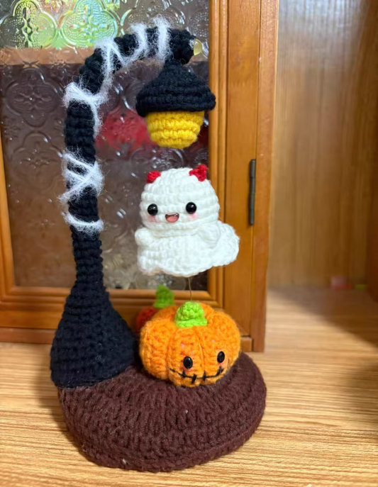 Hand-crocheted Floating Little Ghost