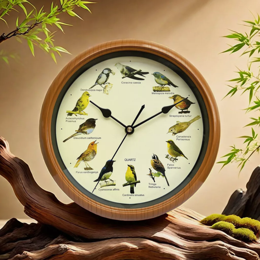 Spring Melody Bird Chirping Wall Clock - 12 Different Bird Calls