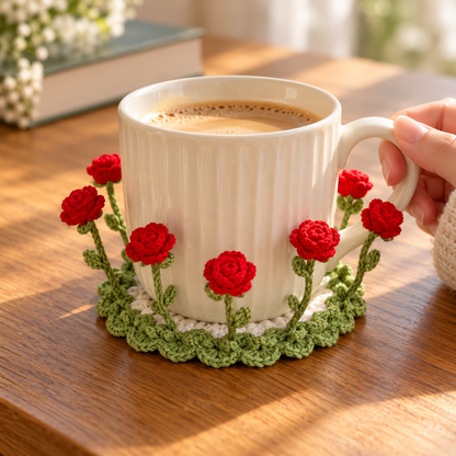 🌸 Blooming Crochet Coaster