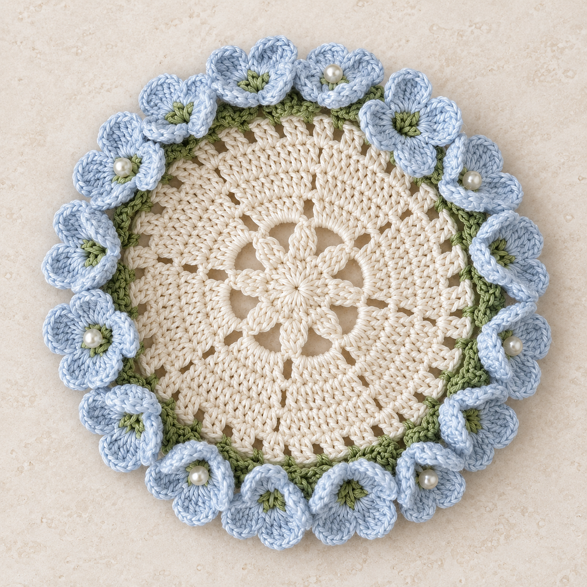 Handmade Hydrangea Crochet Coaster
