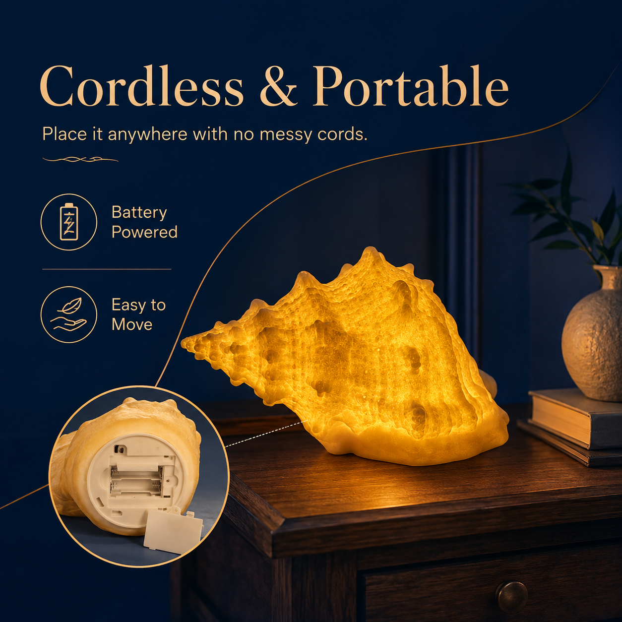 Coastal Afterglow Shell & Conch Light Set