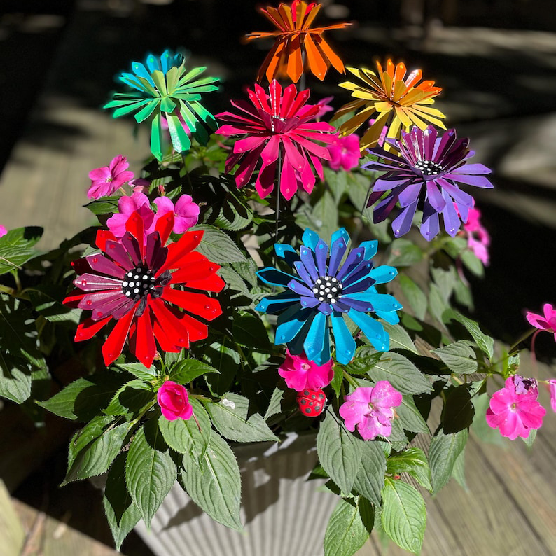 🔥Metal Flower Garden Stakes Set
