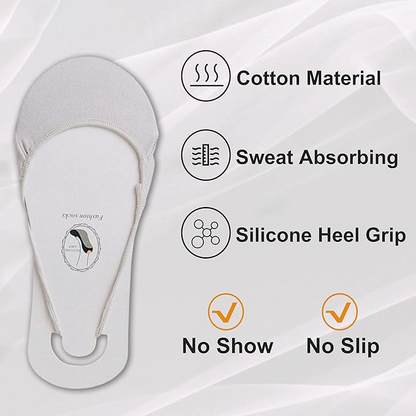 4 Pairs Invisible Summer Silicone Non-Slip Boat Socks for High Heels