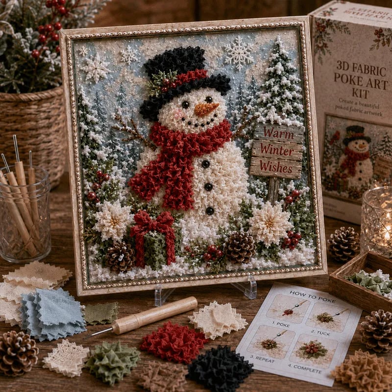🎄 DIY 3D Fabric Poke Art Christmas Keepsake Kit – No-Sewing Holiday Craft with Display Stand ✨🎁Buy 2 Get 1 FREE — Add Any 3 Pcs To Cart🎉