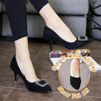 4 Pairs Invisible Summer Silicone Non-Slip Boat Socks for High Heels