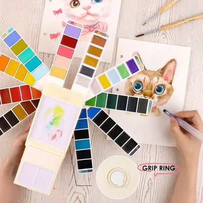 🎨Foldable Watercolor Set Of 56 With Water Brush Pen