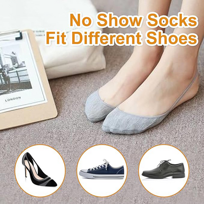 4 Pairs Invisible Summer Silicone Non-Slip Boat Socks for High Heels