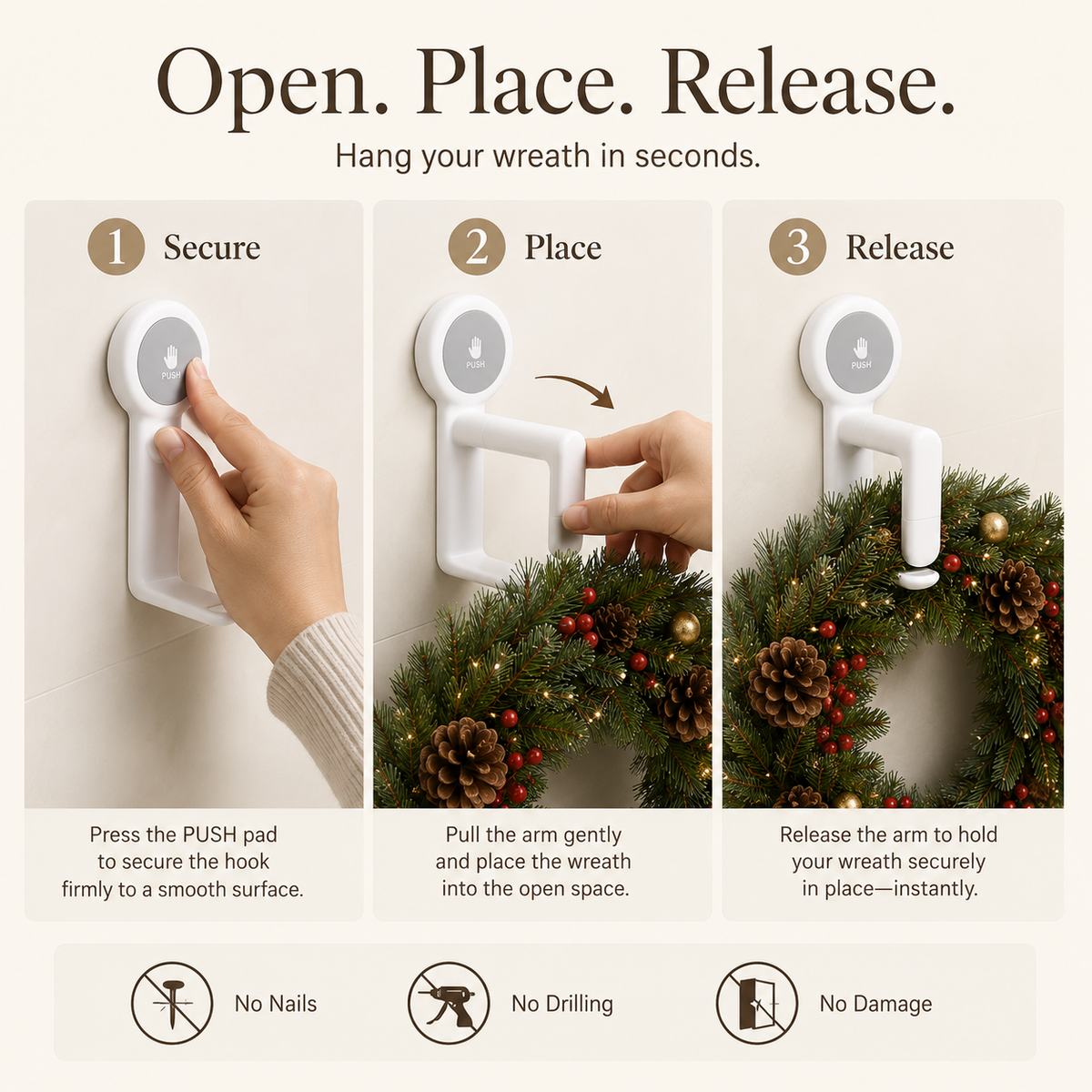 🎅Christmas Spring-Lock Décor Hook🎀