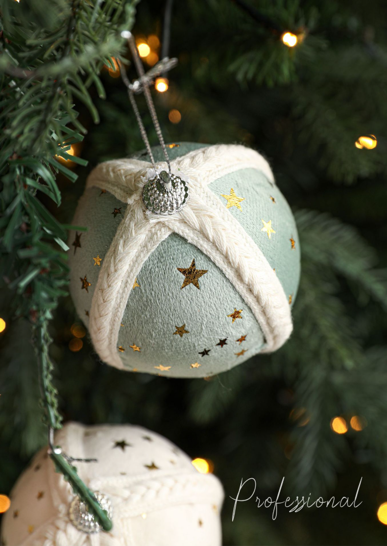 🎄Star-Patterned Fabric Christmas Tree Ornaments（8CM）