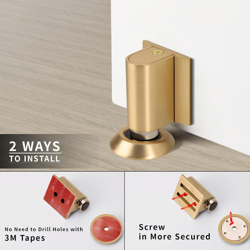 Magnetic Door Stopper: Retractable, No-Drill Holder for Hands-Free Convenience