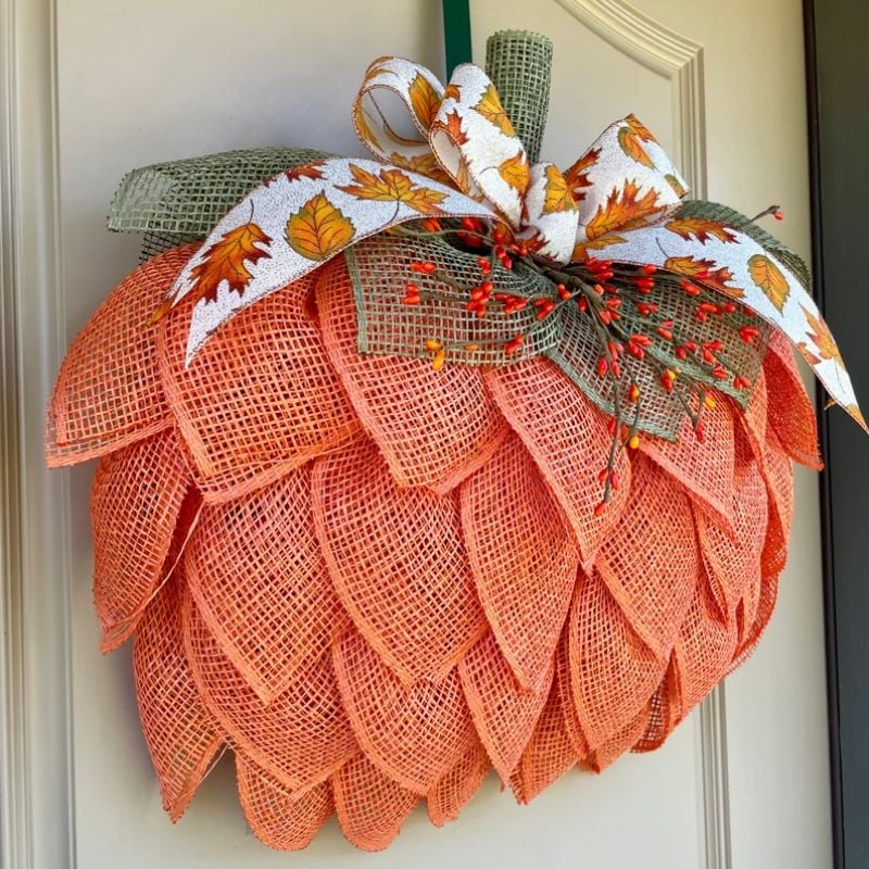 🍁Handmade Fall Pumpkin Wreath🎃