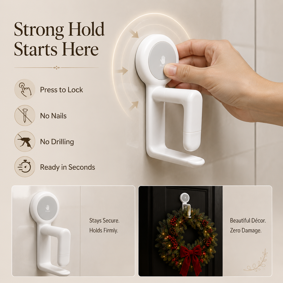 🎅Christmas Spring-Lock Décor Hook🎀