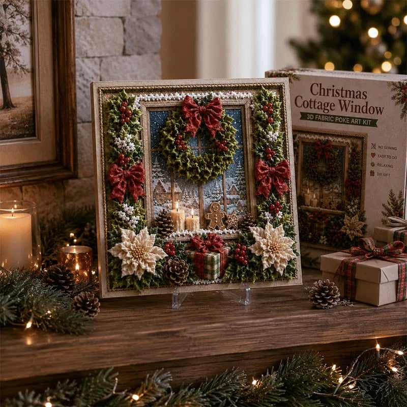 🎄 DIY 3D Fabric Poke Art Christmas Keepsake Kit – No-Sewing Holiday Craft with Display Stand ✨🎁Buy 2 Get 1 FREE — Add Any 3 Pcs To Cart🎉