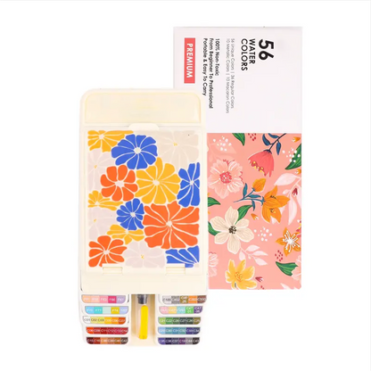 🎨Foldable Watercolor Set Of 56 With Water Brush Pen