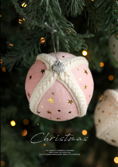 🎄Star-Patterned Fabric Christmas Tree Ornaments（8CM）
