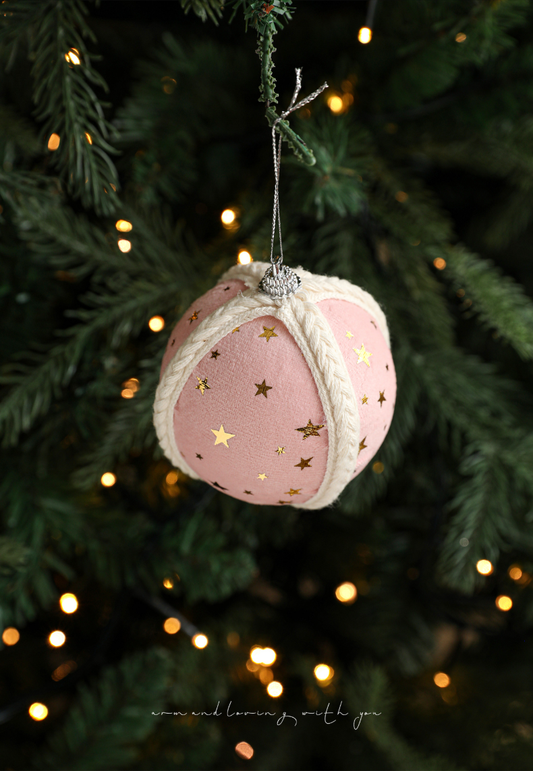 🎄Star-Patterned Fabric Christmas Tree Ornaments（8CM）