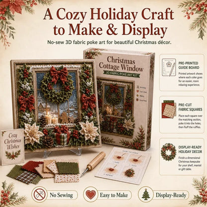 🎄 DIY 3D Fabric Poke Art Christmas Keepsake Kit – No-Sewing Holiday Craft with Display Stand ✨🎁Buy 2 Get 1 FREE — Add Any 3 Pcs To Cart🎉
