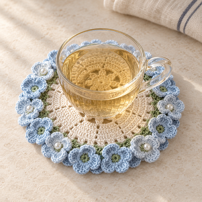 Handmade Hydrangea Crochet Coaster