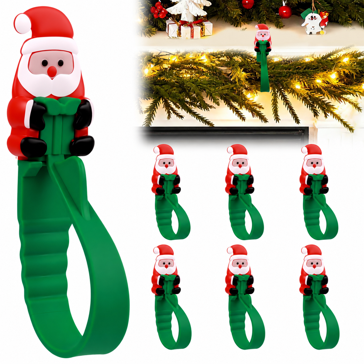 🎄Rugged, Durable, Versatile✨6 PCS Christmas Silicone Garland Hangers