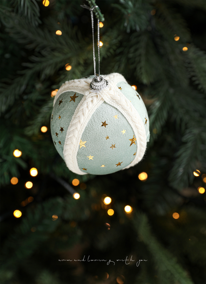 🎄Star-Patterned Fabric Christmas Tree Ornaments（8CM）
