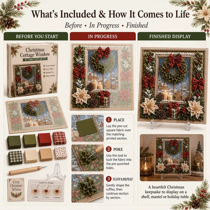 🎄 DIY 3D Fabric Poke Art Christmas Keepsake Kit – No-Sewing Holiday Craft with Display Stand ✨🎁Buy 2 Get 1 FREE — Add Any 3 Pcs To Cart🎉