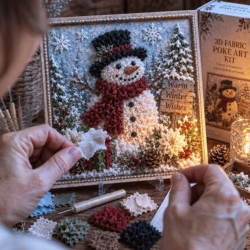 🎄 DIY 3D Fabric Poke Art Christmas Keepsake Kit – No-Sewing Holiday Craft with Display Stand ✨🎁Buy 2 Get 1 FREE — Add Any 3 Pcs To Cart🎉