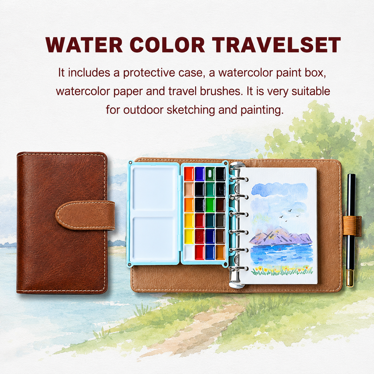 🎨Portable Travel Watercolour Paint Set