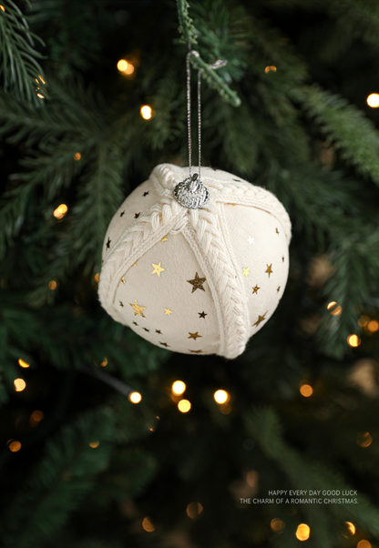 🎄Star-Patterned Fabric Christmas Tree Ornaments（8CM）