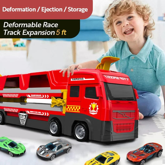 🌲Early Christmas Sale 49% OFF-Mega Hauler Truck With Ejection Race Track