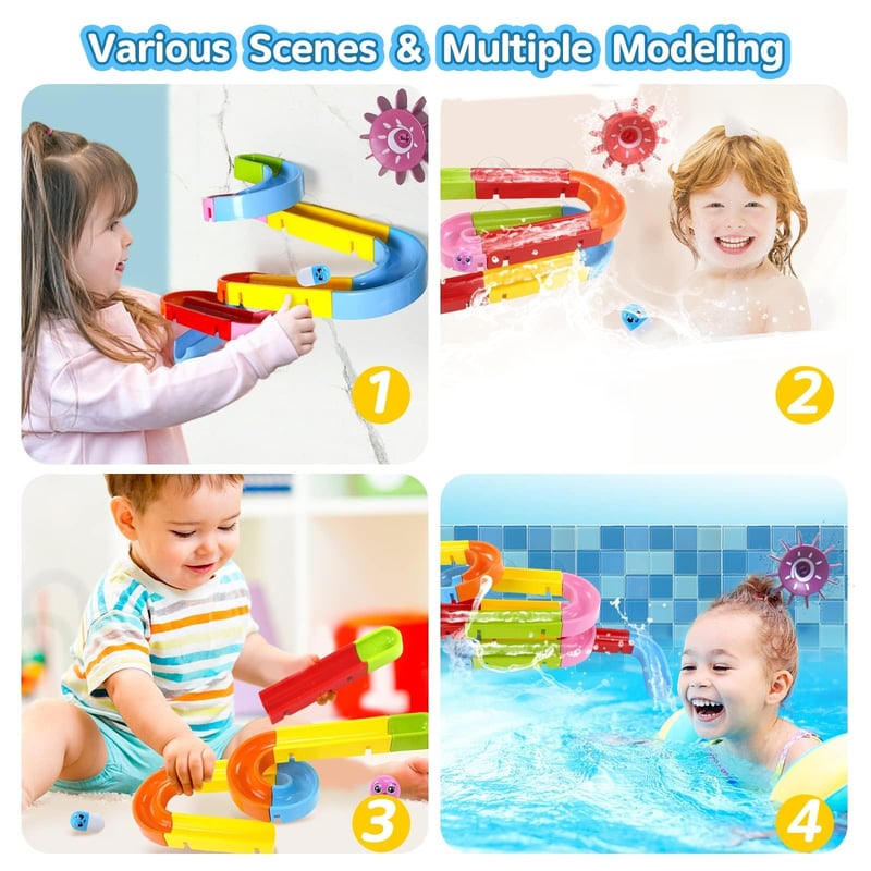 🌲Christmas Sales 49% OFF-Interactive Bathtub Slide Set Toddler Bath Toys