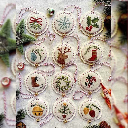 🌲Christmas Sales 49% OFF-Hand Embroidery Christmas Ornaments Kit
