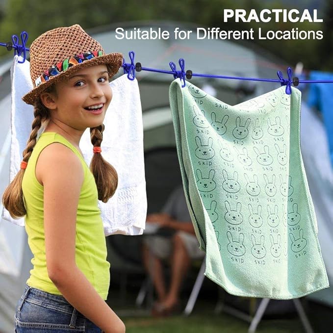 (🌲Christmas Sale - 49% OFF)Portable Clothesline with 12 Clothespins