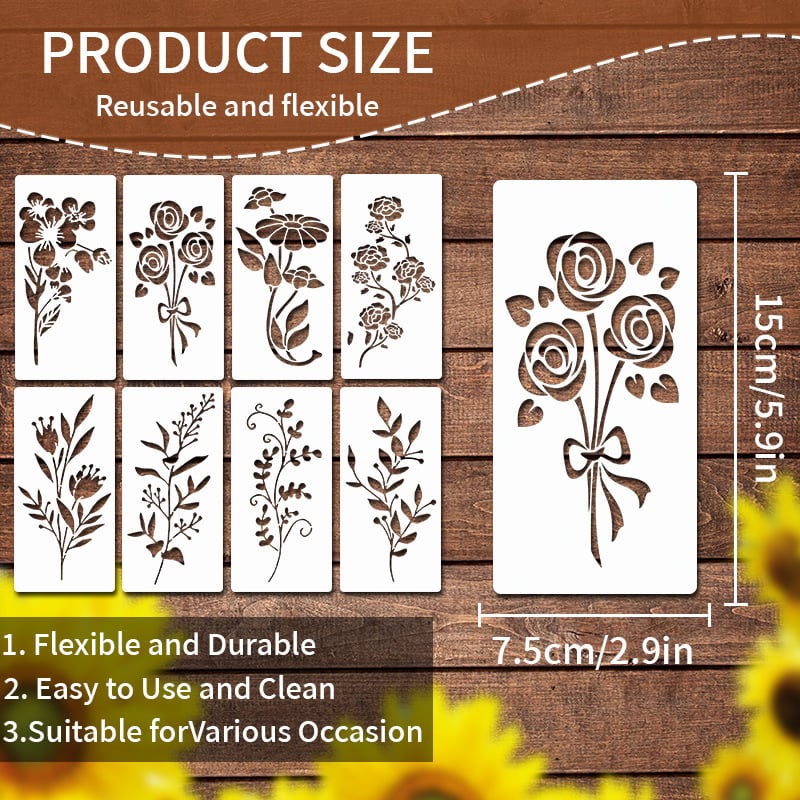 🎄Last Day Special 49% OFF- DIY Flower Stencil Colouring Set