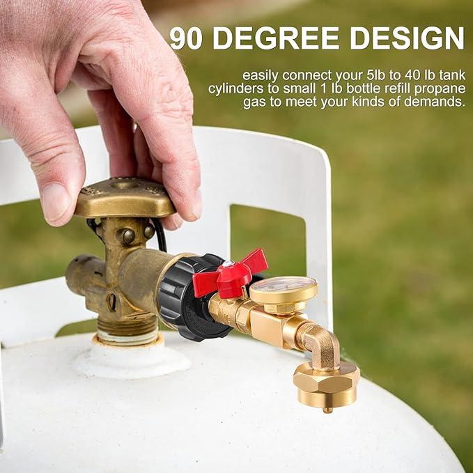 LAST DAY PROMOTION SAVE 49%🔥 Top-Rated Propane Refill Elbow Adapter with Tank Gauge